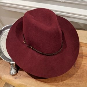 GUC lucky brand wool hat deep red maroon